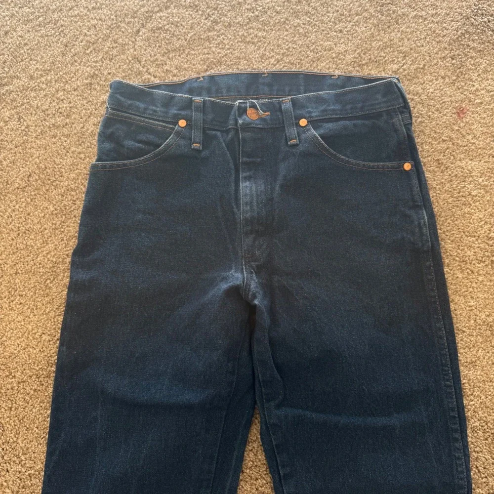 Wrangler Jeans Men 30x29 Dark Wash Cowboy Cut Straight Leg Denim Indigo